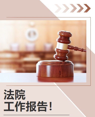  工作报告 审判 案件  法律 法院 检察院 法院 简约通用 棕色模版