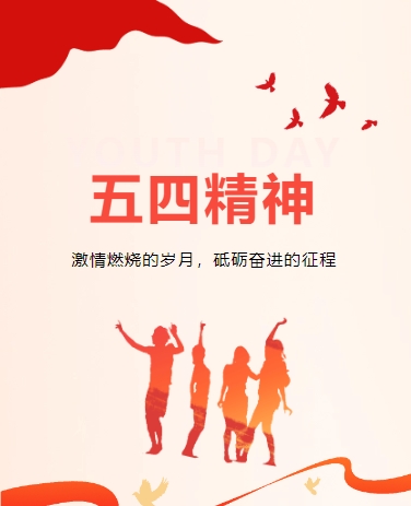 五四青年节 表彰喜报党政校园会议 简约喜庆 动态红色模板