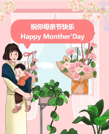 母亲节|法定节日|文艺淡雅|粉色模板