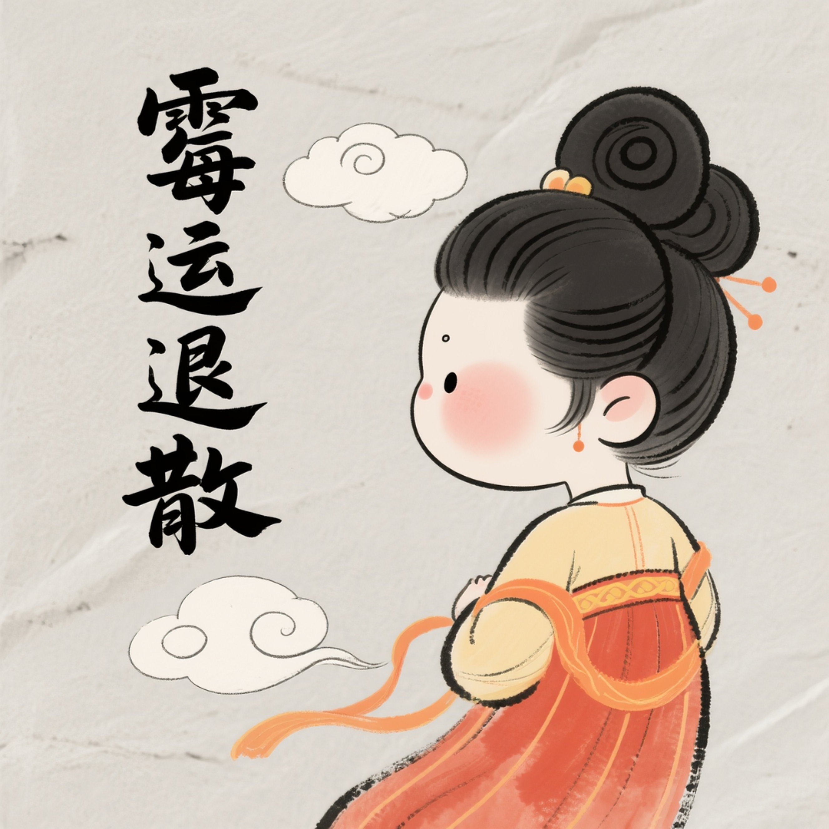 Q版唐代仕女霉运退散趣味表情包 - AI生图作品 | 135AI