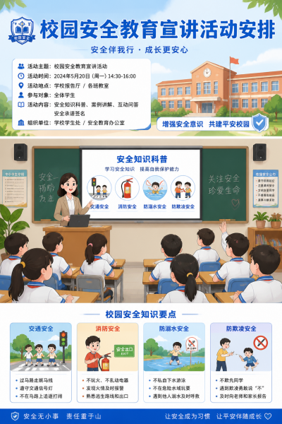 校园安全教育活动宣传 图片ID：tfl5m7k6qq