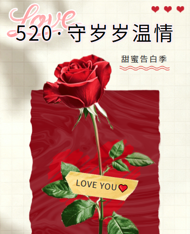 520告白季恋爱宣言活动、简约、红色模板