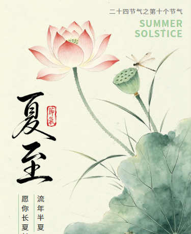 二十四节气夏至 | 传统文化习俗 | 夏季养生 | 中国风 | 绿色