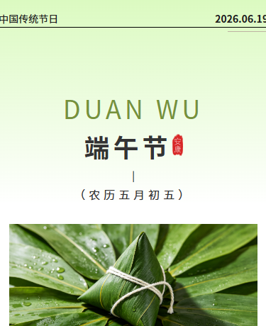 端午节传统习俗活动宣传杂志期刊丨企业丨简约极简丨绿色