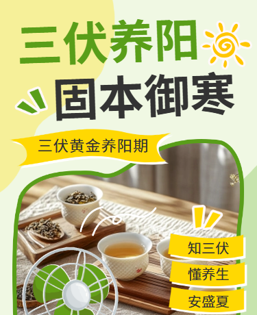 三伏养生中医养生指南绿色简约模版