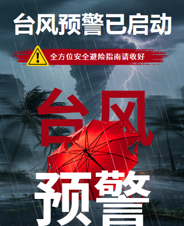台风预警安全避险指南藏青模版