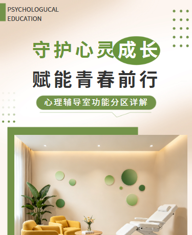 心理健康教育心理辅导室功能分区详解丨校园教育丨简约丨莫兰迪色