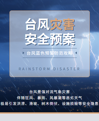 台风预警、防灾救灾、台风紧急通知、自然灾害、简约、灰蓝色模板