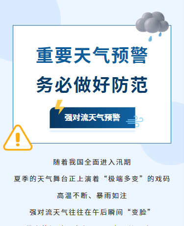 自然灾害/洪涝/极端天气预警/简洁大气/蓝色模版