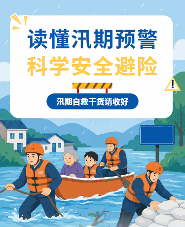 抗洪救灾洪涝灾害科普指南插画蓝色模版