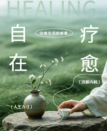 疗愈科普指南养生攻略简约杂志风绿色模版