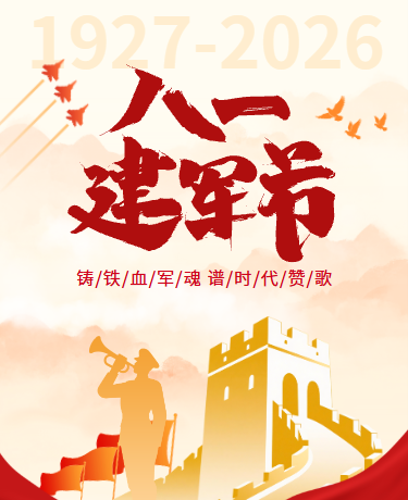致敬八一建军节、政务党建慰问活动、简约通用、红色模版