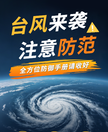 台风预警自然灾害安全防护手册蓝色模版