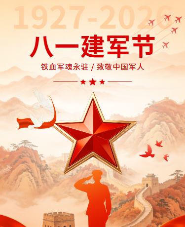 八一建军节 | 致敬中国军人 | 党政党建节庆 | 简约红色