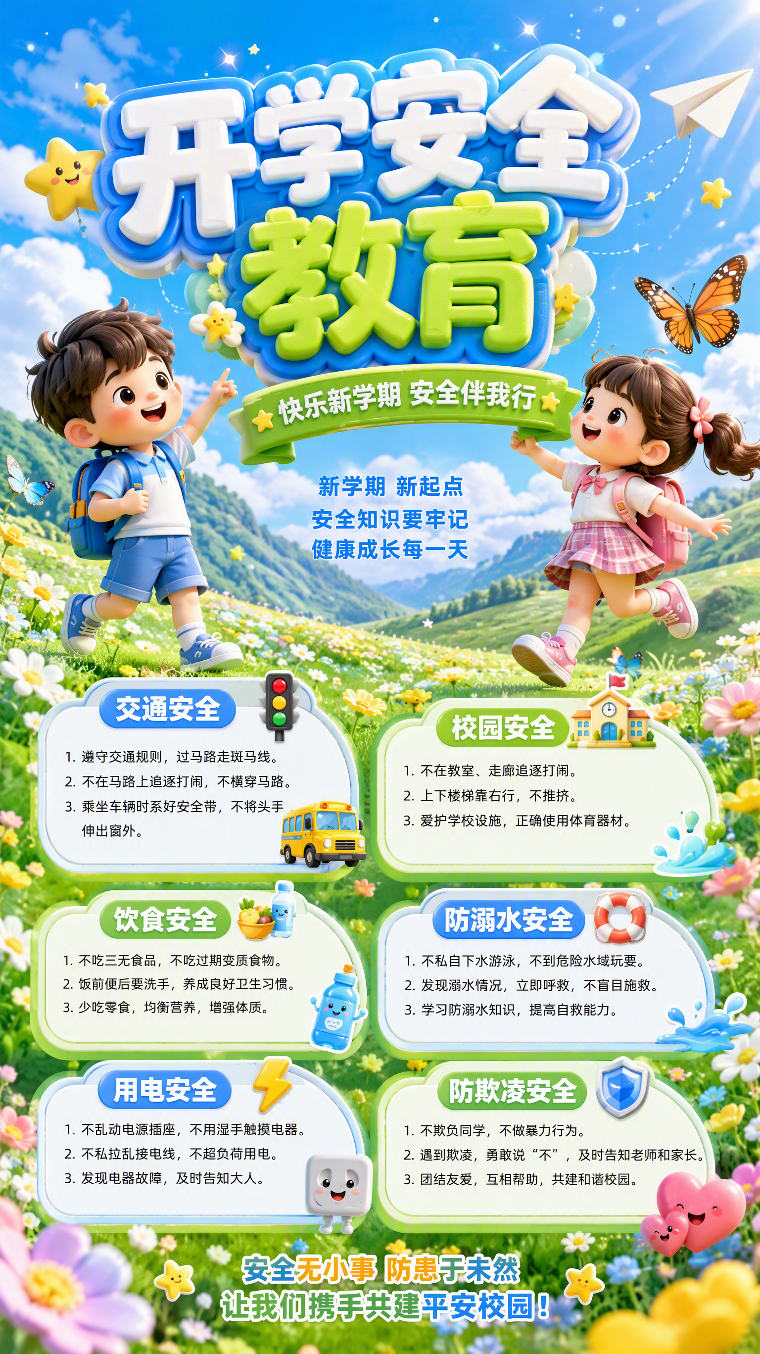 开学安全教育海报