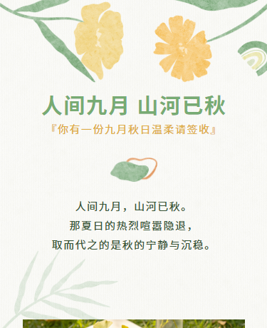 秋季散文诗歌旅游杂志、简约文艺、莫兰迪绿色模板