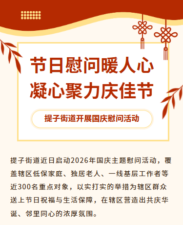 国庆节街道社区慰问关怀/公益志愿政务/简约通用/红色模板