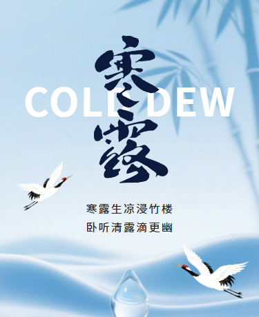 寒露二十四节气、简约实景、蓝色模板