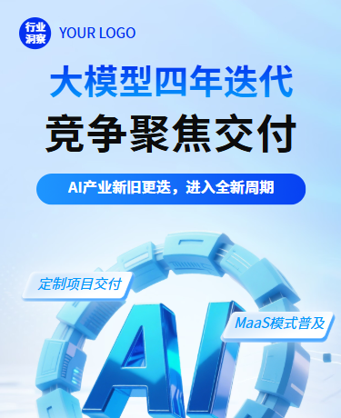 AI产业发展大模型迭代行业洞察、科技产业、商务、蓝色模板