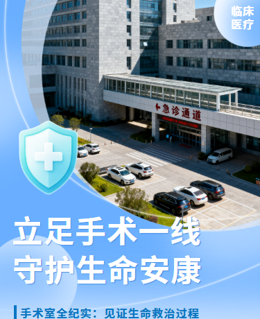 急诊抢救医疗救治手术纪实、医疗临床医学、简约通用、蓝色模版