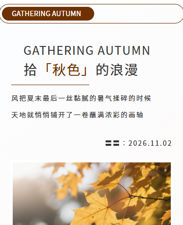 秋季旅游杂志期刊散文诗歌丨简约极简文艺丨咖色模板
