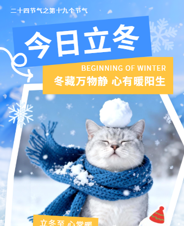 立冬传统二十四节气 | 你好冬天| 简约蓝色