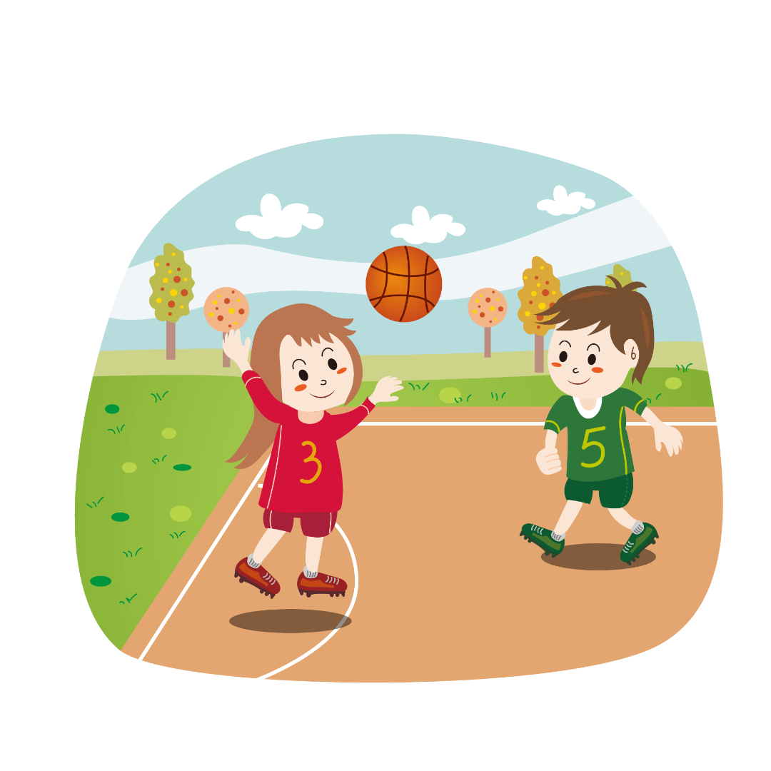 卡通可愛兒童打籃球戶外運動健身體育元素.png