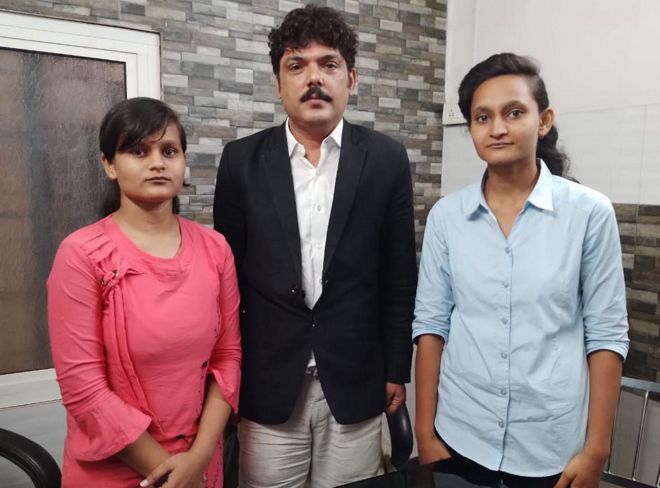 Latika Bansal(R) and Tanya Bansal (L )from Bulandshahr with Advocate.JPG