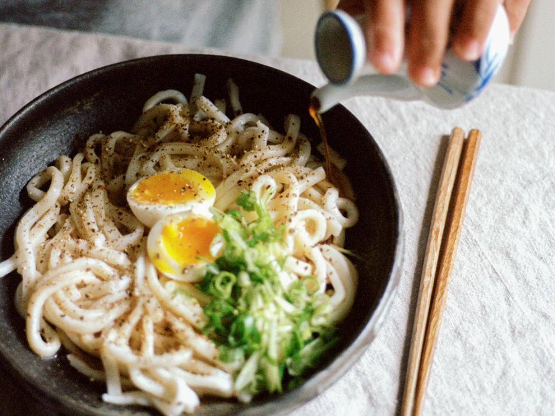 Life-Changing Udon with Soft-Boiled Egg, Hot Soy, and Black Pepper | Food &  Wine